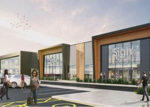 An artist's impression of the St James Retail Park on the former site of Norton College