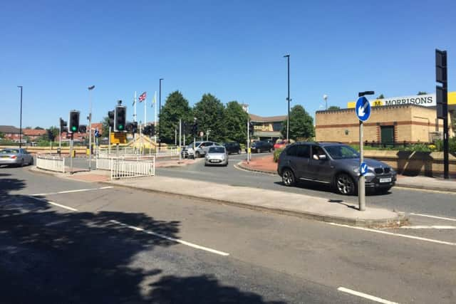 Traffic on The Common near the Morrisons