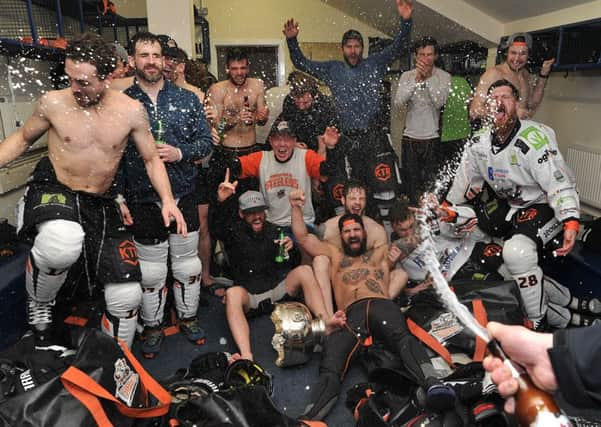 Sheffield Steelers celebrate winning the  league at Fife last season