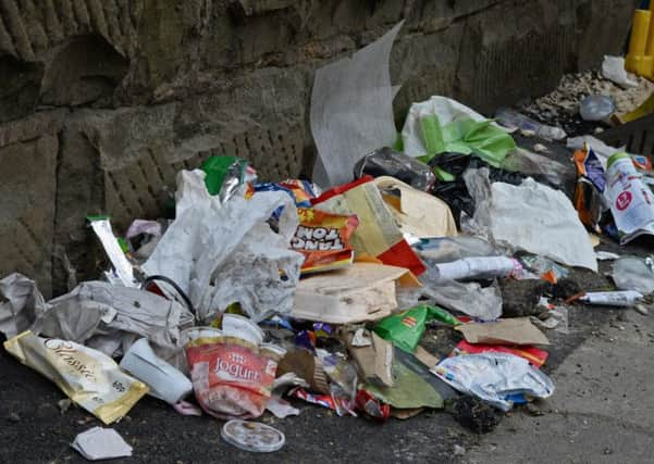 Large piles of litter are gathering on Firth Park Road, Sheffield. Picture: Marie Caley NSST Litter MC 2