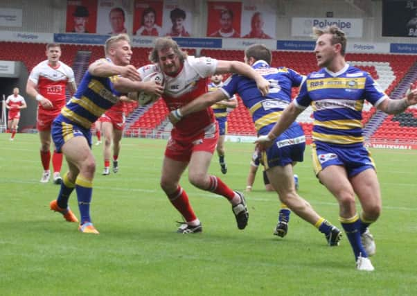 Dons v Barrow action. Photo: Simon Hall