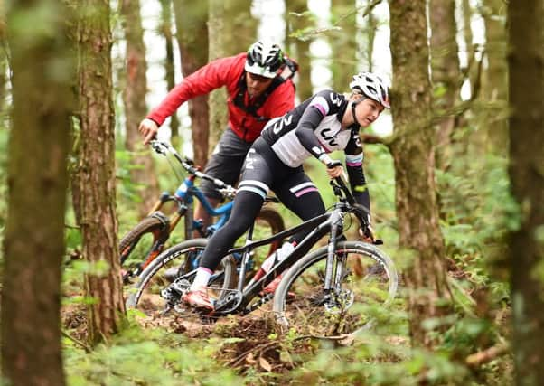 Annie Last and Steve Peat on the Lady Cannings Bike Trail