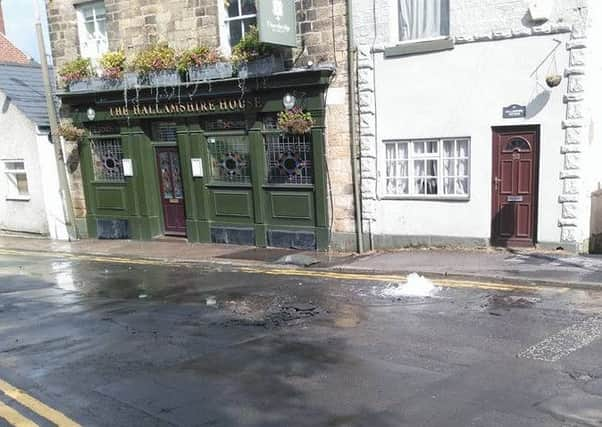 Flooding caused by a burst water main in Commonside, Crookesmoor, Sheffield.