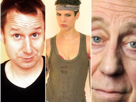 TV comedians Jeremy Hardy, Francesca Martinez and Norman Lovett.