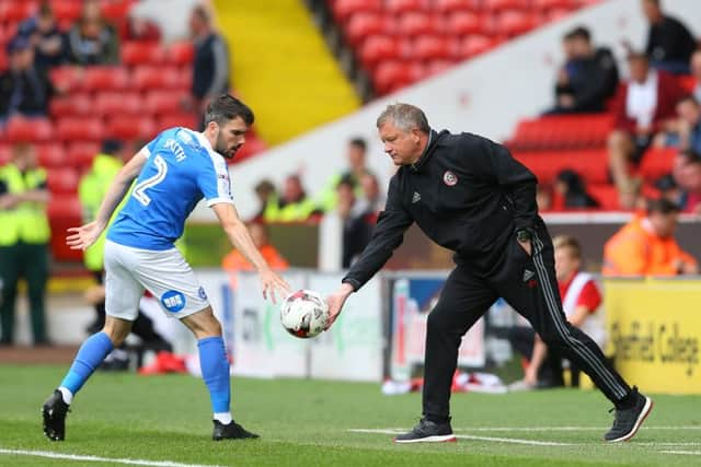 Chris Wilder worked with Jake Wright at Halifax Town and Oxford United. Pic Simon Bellis/Sportimage