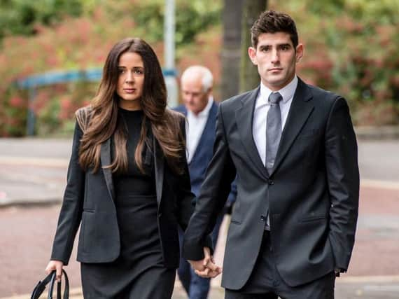 Ched Evans with partner Natasha Massey