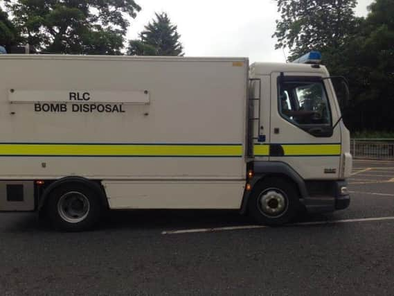 Bom disposal squads were called in to a number of South Yorkshire schools yesterday to carry out controlled explosions of dangerous chemicals.