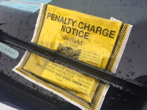 A parking fine on a car in Norfolk Street, Sheffield city centre