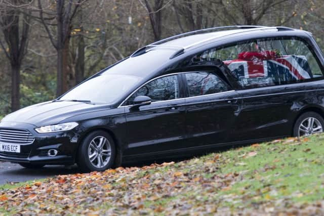 Funeral of WWII hero Bill Hartley at Hutliffe Wood Crematorium