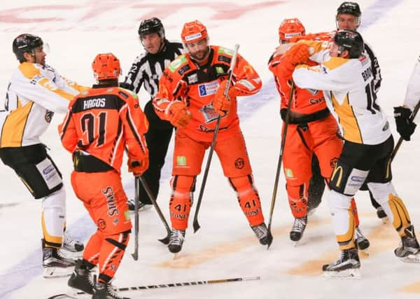 Action from Sheffield Steelers win over Nottingham on Sunday night