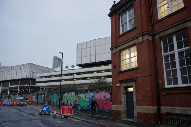 The view from the east, with the Odeon cinema in the background.