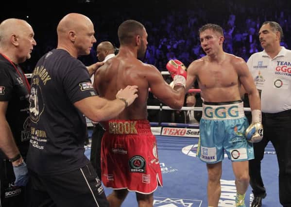 Kell Brook beaten by Gennady Golovkin. Pic Lawrence Lustig