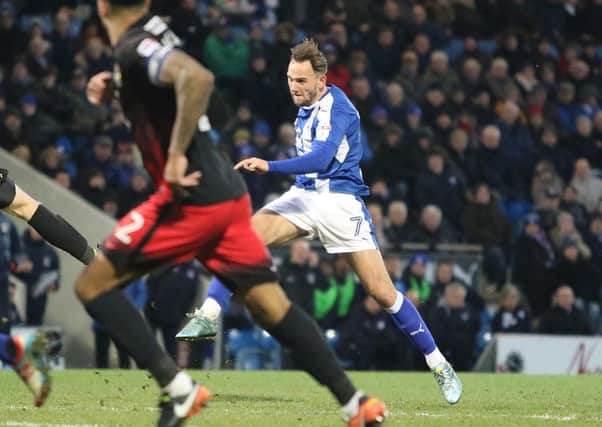 Chesterfield FC v Coventry City, Dan Gardner fires in his goal