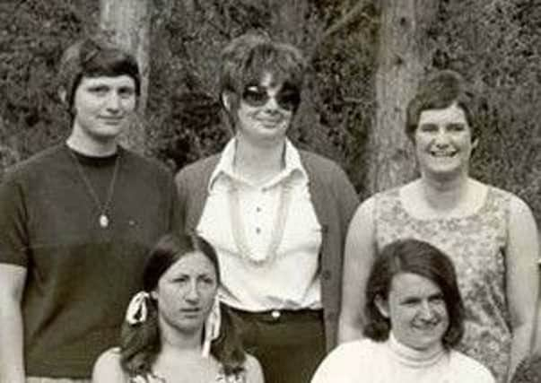 Chelsea College of Physical Education students with Doncaster's Linda Gray top left