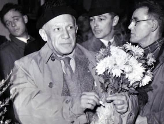 Picasso pictured visiting South Yorkshire almost 70 years ago - now his work is on show at Barnsley's Cooper Gallery.