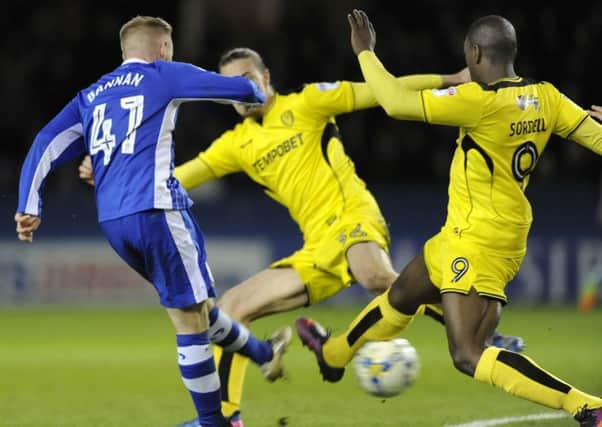 Barry Bannan fires in a  second half shot looking for a winner...Pic Steve Ellis