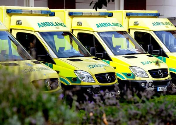 Ambulance's parked outside A&E