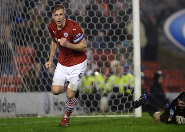 Marc Roberts scoring for the Reds.  Picture Bruce Rollinson