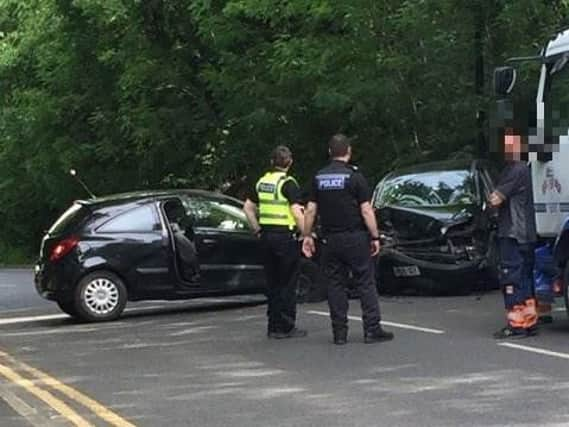 The scene in Barnsley Road following the collision