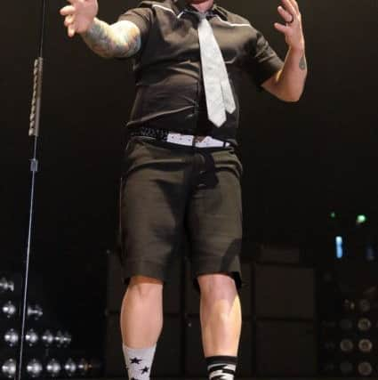 Green Day's Tre Cool on stage at Sheffield Arena. Picture: Glenn Ashley.