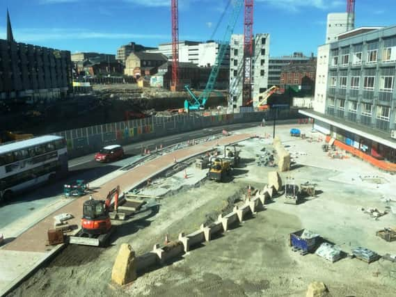 Charter Square under construction.