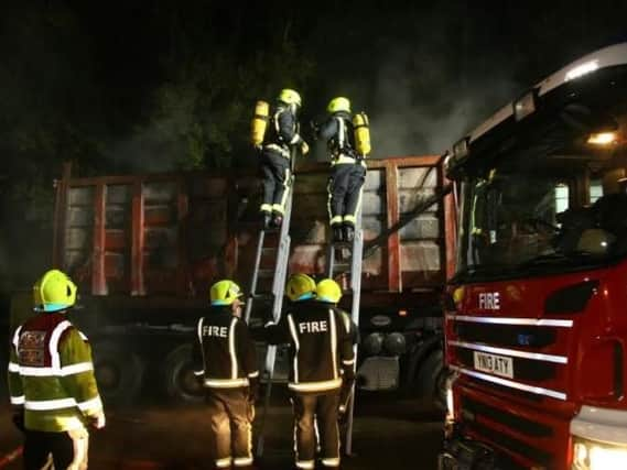 Firefighters in Woodhouse Mill this morning