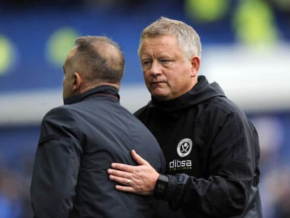 Chris Wilder and Carlos Carvalhal at the final whistle