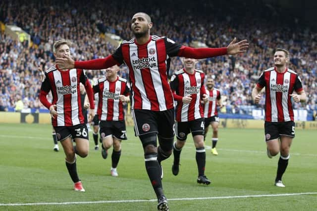 Leon Clarke celebrates his second goal of the match at Hillsborough. Picture: Simon Bellis/Sportimage