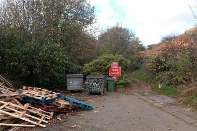 The entrance to the new age travellers site