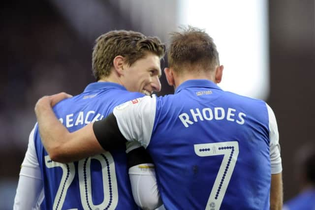 Owls scorers Adam Reach and Jordan Rhodes.....Pic Steve Ellis