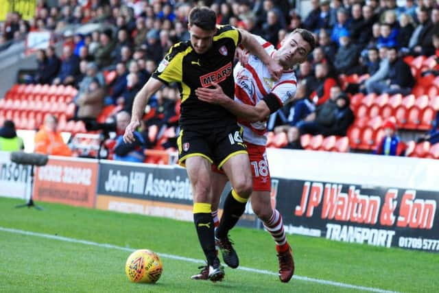 Darren Potter holds off Millers old boy Harry Toffolo