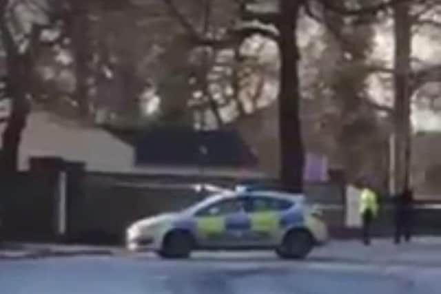 Police at the scene in Ecclesall Road.