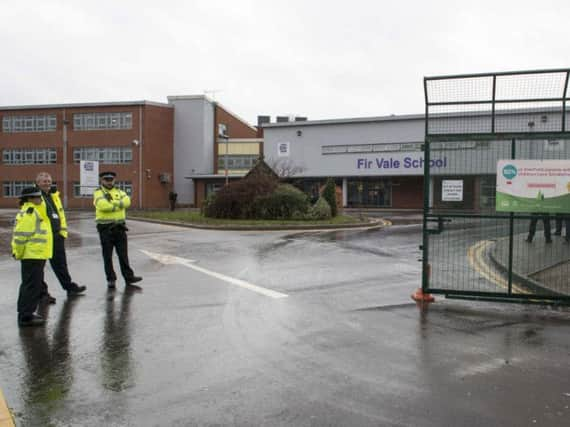 Police officers at Fir Vale School