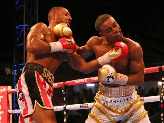 A nasty uppercut from Brook against Spence