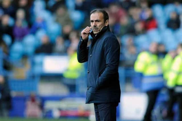 Owls boss Jos Luhukay on the sideline during his side's 4-2 defeat to Aston Villa