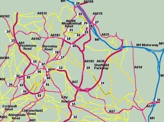 The map of traffic cameras across Sheffield