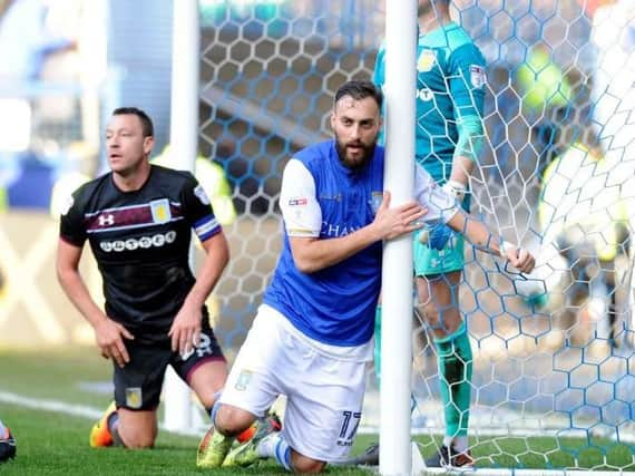 Atdhe Nuhiu in the match against Aston Villa on Saturday