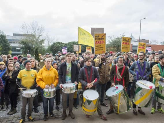 Students supporting the strike action.