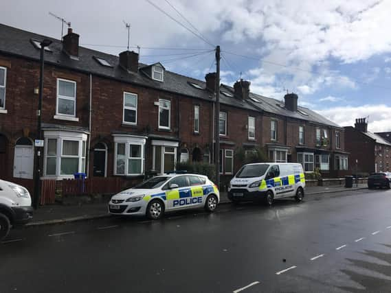 Police at the scene on Charlotte Road.