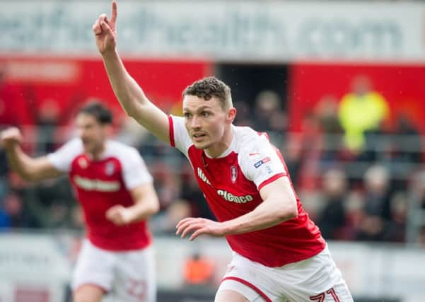 Caolan Lavery scores. Picture: Dean Atkins