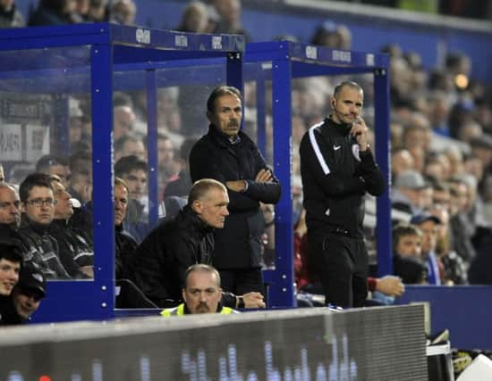 Owls boss Jos Luhukay in the dug out...Pic Steve Ellis