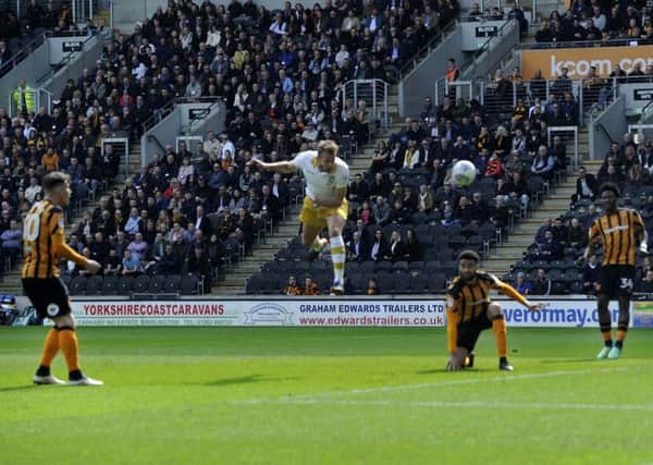 Jordan Rhodes heads home. Pictures: Steve Ellis