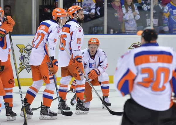 Davey Phillips and Mathieu Roy after the Play Off final loss