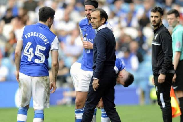 Jos Luhukay with Fernando Forestieri and George Boyd