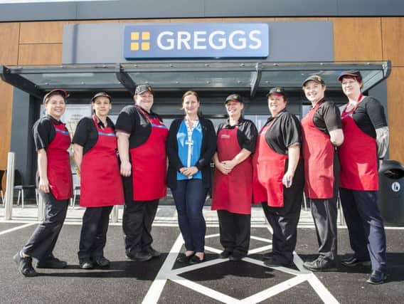 The team at the new Greggs at St James Retail Park. (Photo: Dean Atkins).