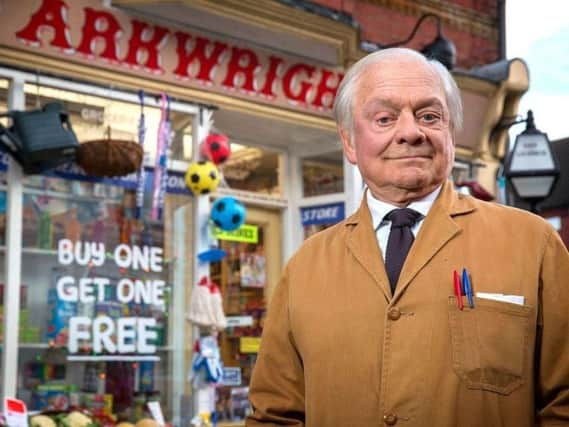 Sir David Jason on the Still Open All Hours set.